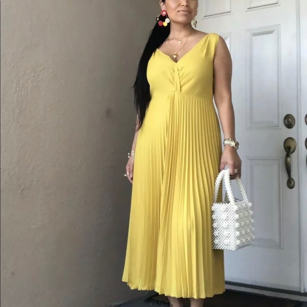 Vince Pleated Twist Front Dress